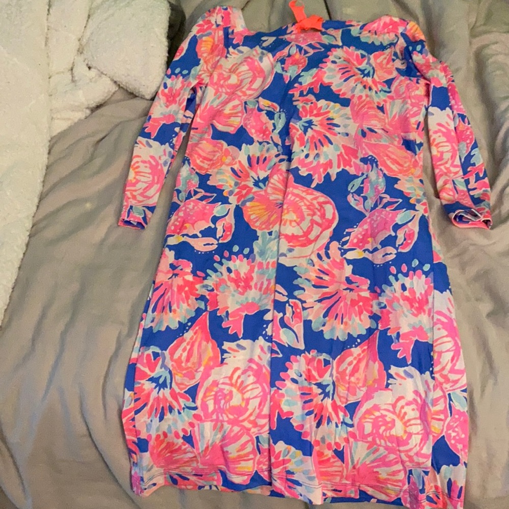 Lily Pulitzer Noelle Bennett Blue Bay Dreamin dress with cute tie back - Picture 4 of 13